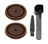 Capsule de café réutilisable Coud Food Grade Silice Gel Resilient Resilient Rend With Brush Spoon for Pro Coffee Pod Compatibilité Match durable Taille appropriée