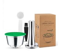 Capsule de café réutilisable en acier inoxydable compatible avec EDG MINI ME, dosette rechargeable en métal BENFUCHEN compatible avec la machine à café DolceGusto, avec un tamper à café