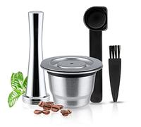 Capsule de café réutilisable en acier inoxydable compatible avec la machine à café expresso N, capsule de café rechargeable BENFUCHEN, 1 capsule de café en métal et 1 presse à café