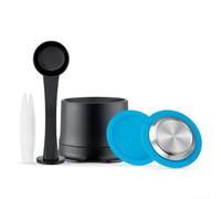 Capsule de café réutilisable en acier inoxydable compatible avec les machines Zenius, design de qualité alimentaire pour une crème riche et une infusion fraîche avec capsule rechargeable conviviale (a