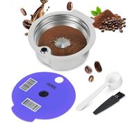 Capsule de café réutilisable en acier inoxydable compatible avec machine à café Bosch Tas-simo, filtre à café rechargeable avec code à barres lisible (violet, 60 ml)