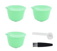 Capsule de café réutilisable en acier inoxydable pour, tasse à filtre rechargeable en PP de qualité alimentaire, accessoire écologique pour la préparation du café à dom (3 tasses + 1 cuillère + 1