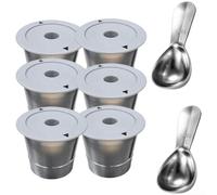 Capsule de café réutilisable en acier inoxydable rechargeable compatible avec les machines Gusto Rich pour filtre à crème 15 x 15 x 5 cm (Master Chef)