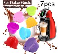 Capsule de café réutilisable et rechargeable multicolore, filtre à café avec cuillère et brosse de nettoyage style-A