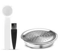 Capsule de café réutilisables inoxydable compatible Senseo Original HD6554, Select CSA240, Maestro CSA260 avec cuillère et brosse.