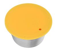 Capsule de Café, Tasse de Filtre Rechargeable Réutilisable de Dosette de Café D'acier Inoxydable pour la Cafetière Exquise(jaune)