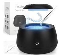 Capsule dentaire | Machine de nettoyage à ultrasons | Pod de nettoyage dentaire 48 kHz | Aligneur, garde de nuit, protège-dents, prothèse dentaire | Nettoyant UV | Noir