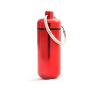 Capsule étanche pour conserver des petits objets (billets, clés usb), pilulier, capsule en porte-clé avec un capuchon dévissable et un joint en caoutchouc, hauteur: 45mm, matériau: aluminium, couleur: rouge, de la marque Ganzoo