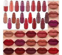 Capsule Mini Ensemble De Rouge À Lèvres Mat Velours Macaron Capsule Rouge À Lèvres Imperméable Longue Durée Facile Couleur Rouge À Lèvres Cosmétiques..18pcs Set