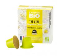 Capsule Nespresso Compatible sans aluminium sans plastique Thé Vert Gingembre Citron Bio - 10 capsules