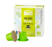 Capsule Nespresso Compatible sans aluminium sans plastique Thé Vert Menthe Bio - 10 capsules