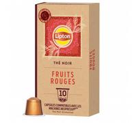Lipton Thé Noir Fruits Rouges 40 Capsules Compatibles Nespresso, Goût Parfumé, Label Rainforest Alliance (Lot de 4x10 Capsules)
