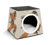Capsule Pet Waterloo Niche pliable pour chien ou chat avec chemise orange pour animal de petite et moyenne taille