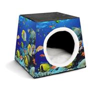 Capsule Pet Waterloo Niche pliable pour chien ou chat Motif poissons tropicaux
