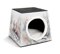 Capsule Pet Waterloo Niche pour chien et chat Motif ours sur les rails de train