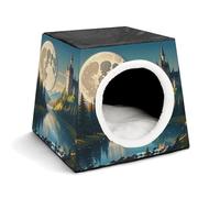 Capsule Pet Waterloo Riverside Lakes and The Moon - Niche pliable pour chien et chat - Niche douce et chaude - Cachette pour intérieur de petite et moyenne taille