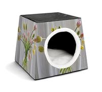Capsule Pet Waterloo The Art of Flowers Niche pliable pour chien ou chat Lit chaud pour lapin Chinchillas Cachette pour intérieur de petite et moyenne taille
