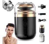 Capsule Razor - Mini Electric Shaver, Mini Portable Electric Shaver for Men, 2-In-1 Portable Mini Capsule Shaver & Nose Hair trimmer, Ipx7 Waterproof Rotary Razor (Black)