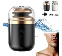 Capsule Razor, Rasoir a Capsule, 2-in-1 Portable Mini Capsule Shaver, Mini Portable Electric Shaver, Rasoir Electriques Hommes, Type-C Charging, Perfect for Travel and Everyday Use (Noir)