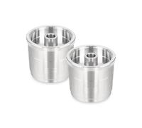 Capsule rechargeable en acier inoxydable, compatible avec les fabricants Y5, filtres à café, dosettes réutilisables(2PCS Pods)