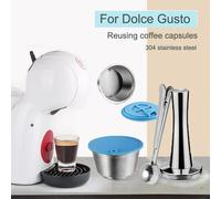 Capsule rechargeable pour Dolce Gusto, manchon en Silicone, acier inoxydable, métal, cafetière Dolci Gusto, cuillère à café, doseur i Cafilas 3pcs-Ti-ss-ymq