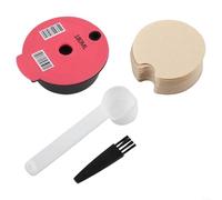 Capsule réutilisable avec couvercles en silicone pour machine à café Bosch pour Tassimo, 60 ml et 180 ml, cuillère et brosse, panier filtrant en plastique (B)