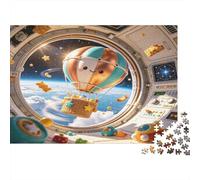 Capsule Spatiale Montgolfière Puzzle 1000 Pièces pour Adultes Papier Exploration de l Univers Relaxation Concentration Famille Décor Cadeau 52x38cm/1000pcs