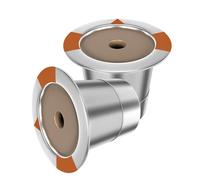 Capsules à café réutilisables,Acier inoxydable 2 pièces avec joint étanche portable sûr | Dosettes à café rechargeables | Pour cuisine, bureau, aéroport, salle de pause, hôtel, camping-car,