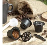 Capsules à Café Réutilisables - Recoff - 3 Uds - Noir - Éco-responsable - Compatible Nespresso