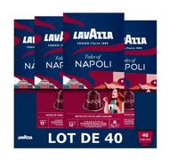 Lavazza, Tales of Napoli, 40 Capsules Café Compatibles avec les Machines Nespresso Original, Notes de Cacao et Caramel, Arabica et Robusta, Intensité 12/13, Torréfaction Foncé, 4 Paquets