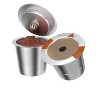 Capsules Café Réutilisables - Acier inoxydable 2 pièces portable joint étanche,Capsules À Café En Acier Inoxydable - Pour cuisine, bureau, aéroport, salle de pause, hôtel, camping-car,