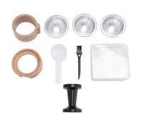 Capsules Café Réutilisables Kit Recharge, Aluminium Scellé, Cuillère Brosse, Tasseur Bois - Étanchéité Optimale, Praticité Portable, Usage Maison Bureau Voyage