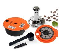 Capsules Café Tasimo Réutilisables en Inox, Dosettes Rechargeables pour Machines Bosh Tasimo, Capsule Vide Durable à Remplir avec Votre Café Moulu Préféré 200ml+220ml couvercles+tamper