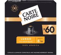 Carte Noire, Espresso Lungo, capsules en aluminium compatibles avec Nespresso, 1 paquet de 60 capsules, 100% arabica, notes torréfiées et noix, intensité 8/10, texture riche, capsules pour un café