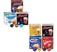 Capsules compatibles Dolce Gusto pour chocolat chaud - Assortiment varié - Snickers, Bounty, Mars, Twix, Milky Way, Maltesers - 56 capsules