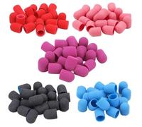 Capsules de bandes abrasives, Lot de 10 embouts ponçage en caoutchouc for mandrins et bandes abrasives for nail art, multicolores(Dark Gray)