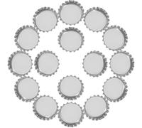 Capsules de Bouteille Aplaties Argentées pour Bricolage, Lot 100 Pièces | Texte ni Motif, Forme Ronde, pour Boucles D’oreilles et Colliers, Usage Créatif