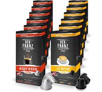 Capsules de café compatibles Nespresso, 12 x 10 Capsules (60 x Crema, 60 x Espresso)