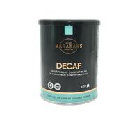 Capsules de café décaféiné Marabans. Bouteille de 20 capsules de 5,8 grammes chacune. Convient aux machines à café.