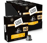 CARTE NOIRE - Capsules de Café Espresso Lungo N°6 Compatibles Nespresso® - Café Arabica - Lot de 4 x 60 Capsules Aluminium - Fabriqué en France