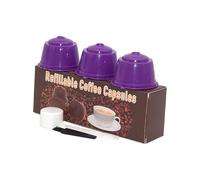 Capsules de café filtre réutilisable y compris nettoyage des pinceaux et des cuillères. Couleur en option pour les amateurs de café. Lot de 3