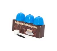 Capsules de café filtre réutilisable y compris nettoyage des pinceaux et des cuillères. Couleur en option pour les amateurs de café. Lot de 3