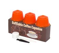 Capsules de café filtre réutilisable y compris nettoyage des pinceaux et des cuillères. Couleur en option pour les amateurs de café. Lot de 3