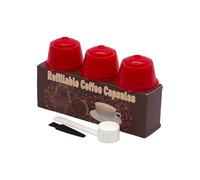 Capsules de café filtre réutilisable y compris nettoyage des pinceaux et des cuillères. Couleur en option pour les amateurs de café. Lot de 3