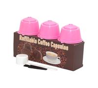 Capsules de café filtre réutilisable y compris nettoyage des pinceaux et des cuillères. Couleur en option pour les amateurs de café. Lot de 3