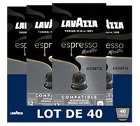 Lavazza, 40 Capsules Café, Capsules Compatibles Avec les Machines Nespresso Original, 4 x Ristretto, 4 Paquets de 10 Capsules