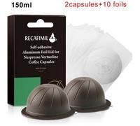 Capsules de café rechargeables de Nespresso Vertuoline & Vertuo, en acier inoxydable, filtre, dosettes réutilisables Couleur Oran