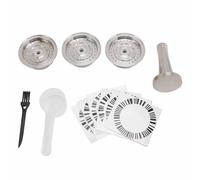 Capsules de Café Rechargeables en Acier Inoxydable 3pcs, 230ml, avec Tasseur, Cuillère et Brosse - Écologiques, Durables, pour Machine à Café et Utilisation Quotidienne