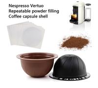 Capsules de café réutilisables, 2 pièces, 150ML/230ML, environ 60 fois en utilisant pour dosettes rechargeables Nespresso Vertuo Vertuoline 100 pc