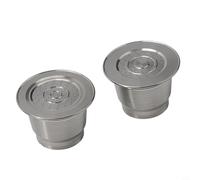 Capsules de café réutilisables en acier inoxydable 304 pour Nespresso - Filtre permanent en métal avec maille fine pour un arôme riche - Tasse rechargeable - Argenté - 1 paquet (type normal)